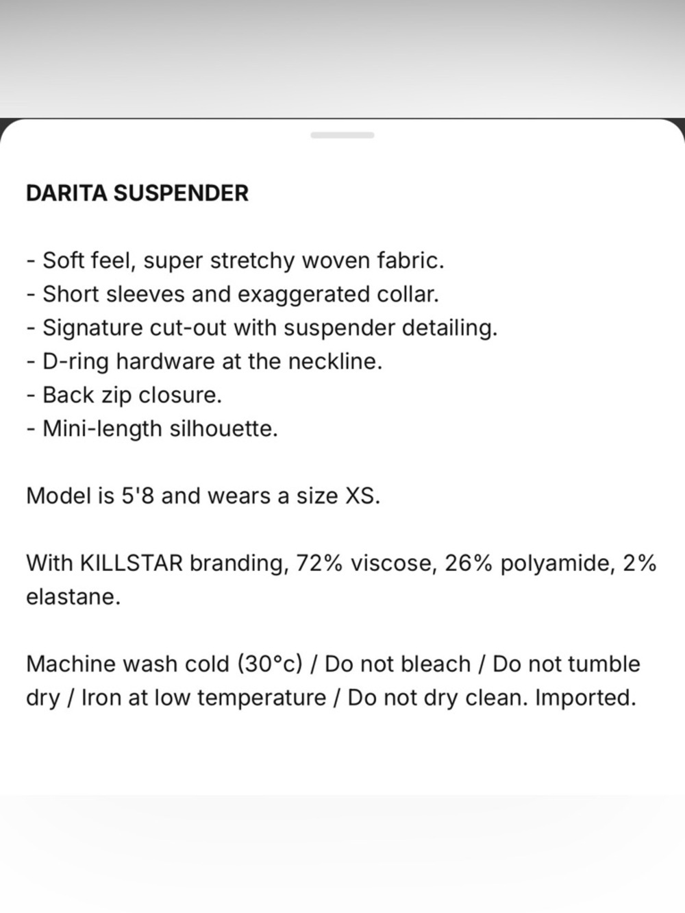 NWT Killstar Darita Suspender Mini Dress Set Black Gothic M - Picture 6 of 12